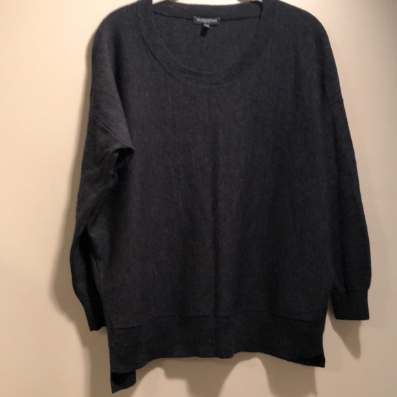 Eileen Fisher Merino Wool Sweater Dolman Sleeve Dark Gray Size Petite Medium - Picture 4 of 10
